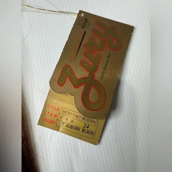 Zury Micro yaki Perm 24” Bulk Hair Extensions 100% Human Hair Black / Auburn NWT - Picture 3 of 6